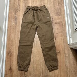 Alo Yoga | NEW Woman's Accolade Fleece Lined Taupe Brown Jogger Sweatpants, S
